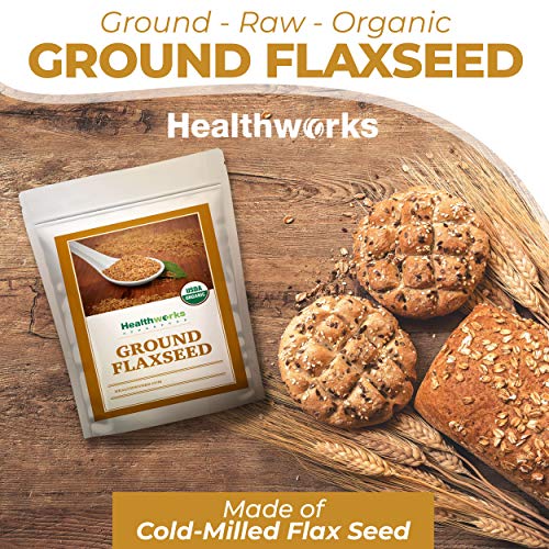 Healthworks Superfoods Organic Ground Flax Seed 3 lb Raw Vegan Keto Non-GMO | Organic, Ground, Omega-3, Fiber, Lignans, Non-GMO, Vegan, Keto, For Smoothies, For Baking, For Oatmeal, Heart Healthy