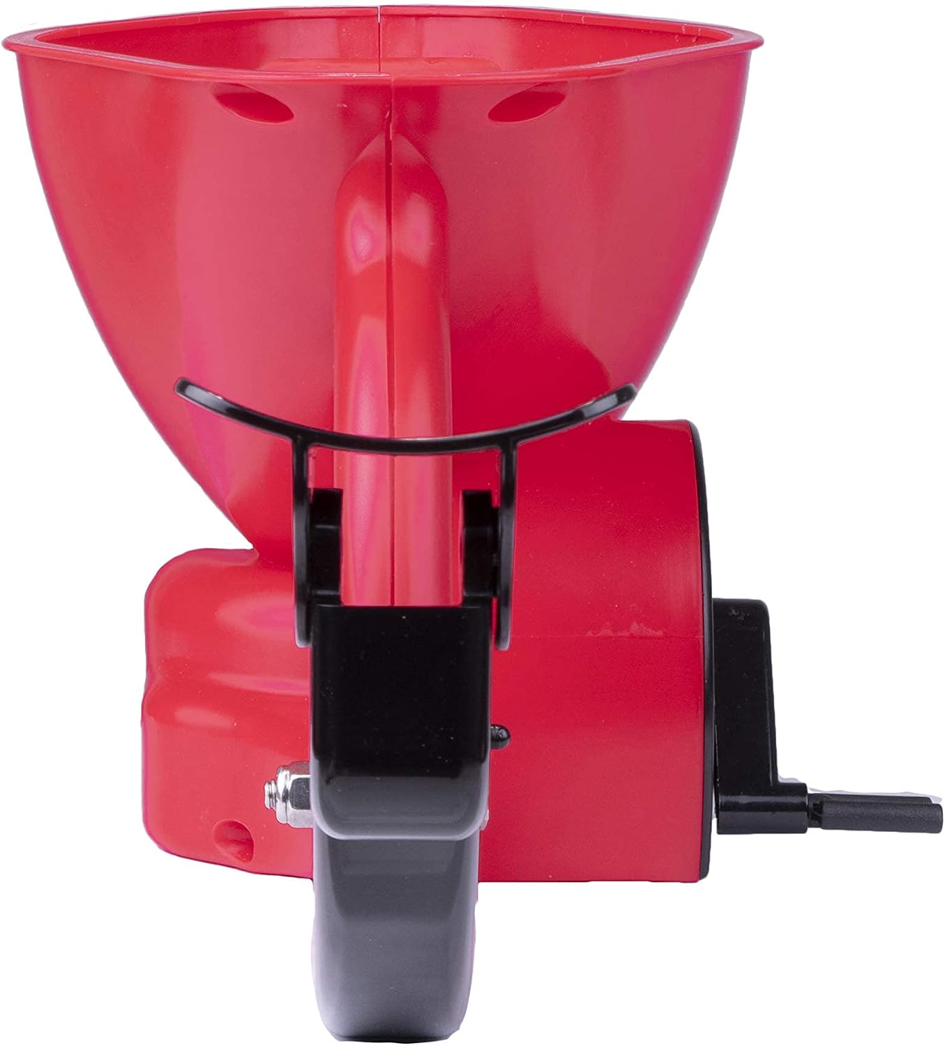 EarthWay 16014 LB Red Ergonomic Hand Spreader with Built-in Ergonomic Armrest and Trigger for Comfort and Adjustable Reel Control and Sealed Gearbox