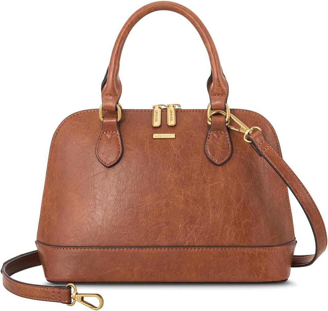 LOVEVOOK Purse for Women, Crossbody Dome Satchel Handbag with Double Zip