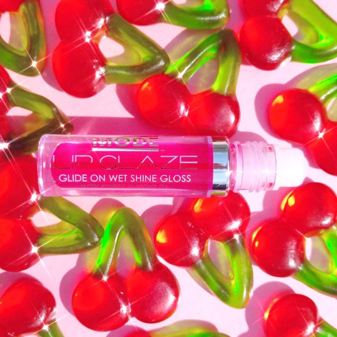 MODE Lip Glaze Cotton Candy Flavored Lip Gloss, Hydrating Sheer Wet Shine, Skincare Fruit Oils