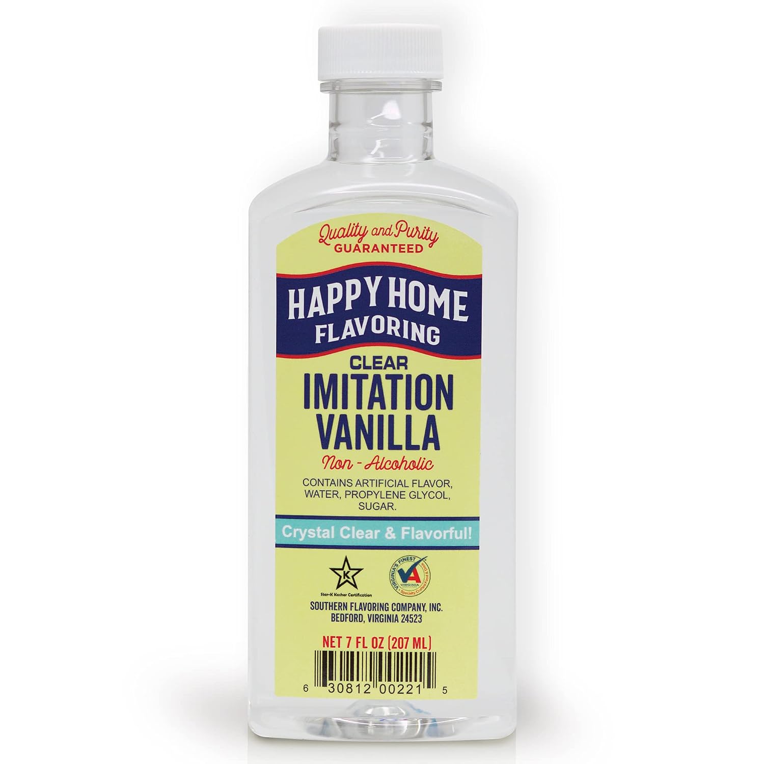 Happy Home Imitation Clear Butter Flavoring, Non-Alcoholic, Certified Kosher, 7 oz.