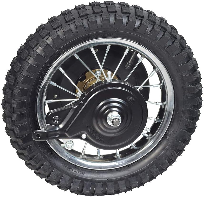 AlveyTech Rear Wheel Assembly for Razor MX350 (Versions 23+) and MX400 (Versions 19+) Dirt Rocket Bikes - Replacement Wheels with 12-1/2"x2.75 Tire