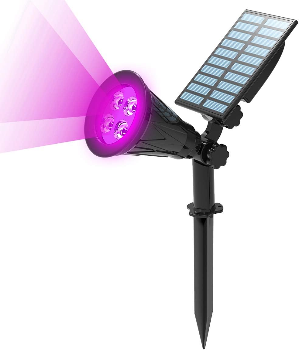 T-SUN Color Changing Solar Spot Lights Outdoor Waterproof, 7 LEDs, 2 Pack | 7 Color Changing Modes, IP65 Waterproof Dusk to Dawn Solar Uplights for Tree, Patio, Yard, Garden, Driveway, Pool Area