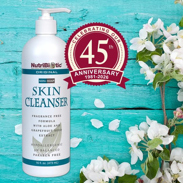 NutriBiotic Original Non-Soap Skin Cleanser, 1 Gallon | Fragrance Free with GSE | pH Balanced, Hypoallergenic & Biodegradable | Free of Parabens, Fragrance, Phosphates, SLS, Dyes, & Colorings