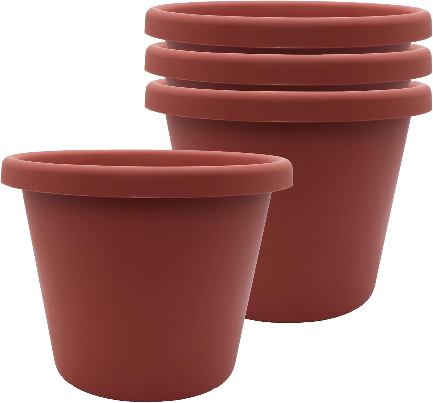 The HC Companies Classic Round Plastic Plant Pot w/Rolled Rim - Lightweight & UV Resistant Flower Pot for Herbs & More - Outdoor & Indoor Plant Pots w/Drainage (15.5 inch Warm Gray, Pack of 1)