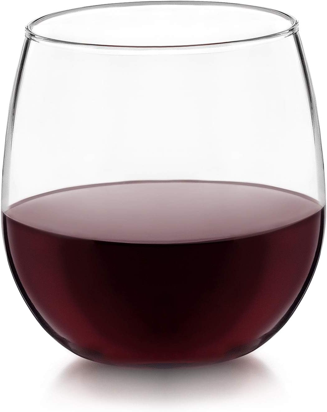 Libbey Classic Blue All-Purpose Stemless Wine Glasses Set 6, Timeless Wine Cups Set of 6, 15.25 Oz, Wine Glass Set for Dinners, Weeknights