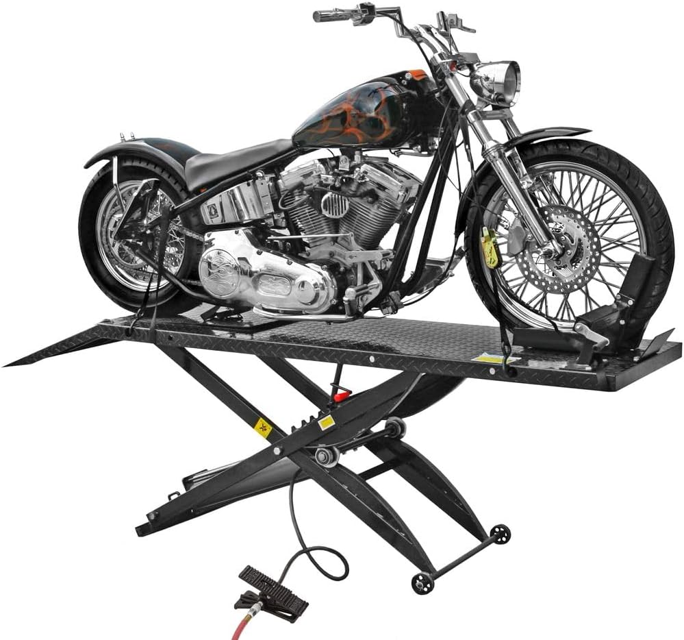 Black Widow Motorcycle Lift Table Pneumatic Compressed Air 1,000 lb