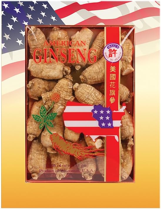 Hsu's SKU 110-4 | Short Extra Large | Cultivated Wisconsin American Ginseng Direct from Ginseng Gardens | 许氏花旗参 | 4oz Box, 西洋参, B005HSX9VM