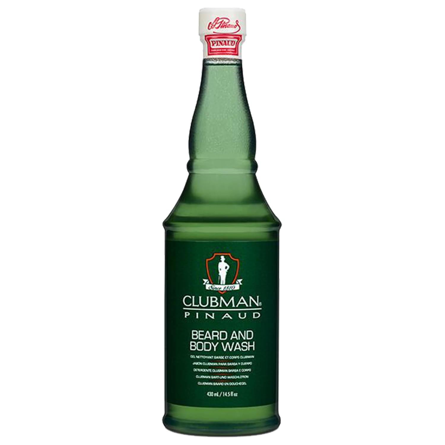 Clubman Pinaud Beard and Body Wash – Dual-Purpose Cleanser, Cleanses & Softens Beards Hair and Skin, Moisturizing Daily Grooming Formula, 14.5 fl oz