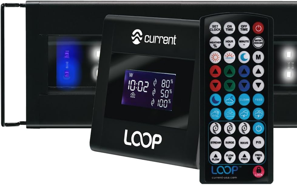CURRENT USA 48-60" Inch Orbit Marine IC LED Saltwater Reef Marine Aquarium Light | 24 Hour IR Lighting & eFlux Wave Pump Control | Adjustable Color Spectrum for Fish Tank (4107)
