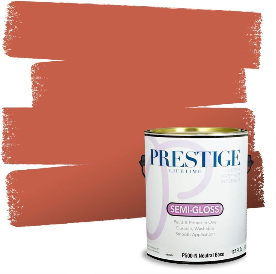 PRESTIGE Paints Exterior Paint and Primer In One, 1-Gallon, Semi-Gloss, Comparable Match of Sherwin Williams* Captivating Cream*
