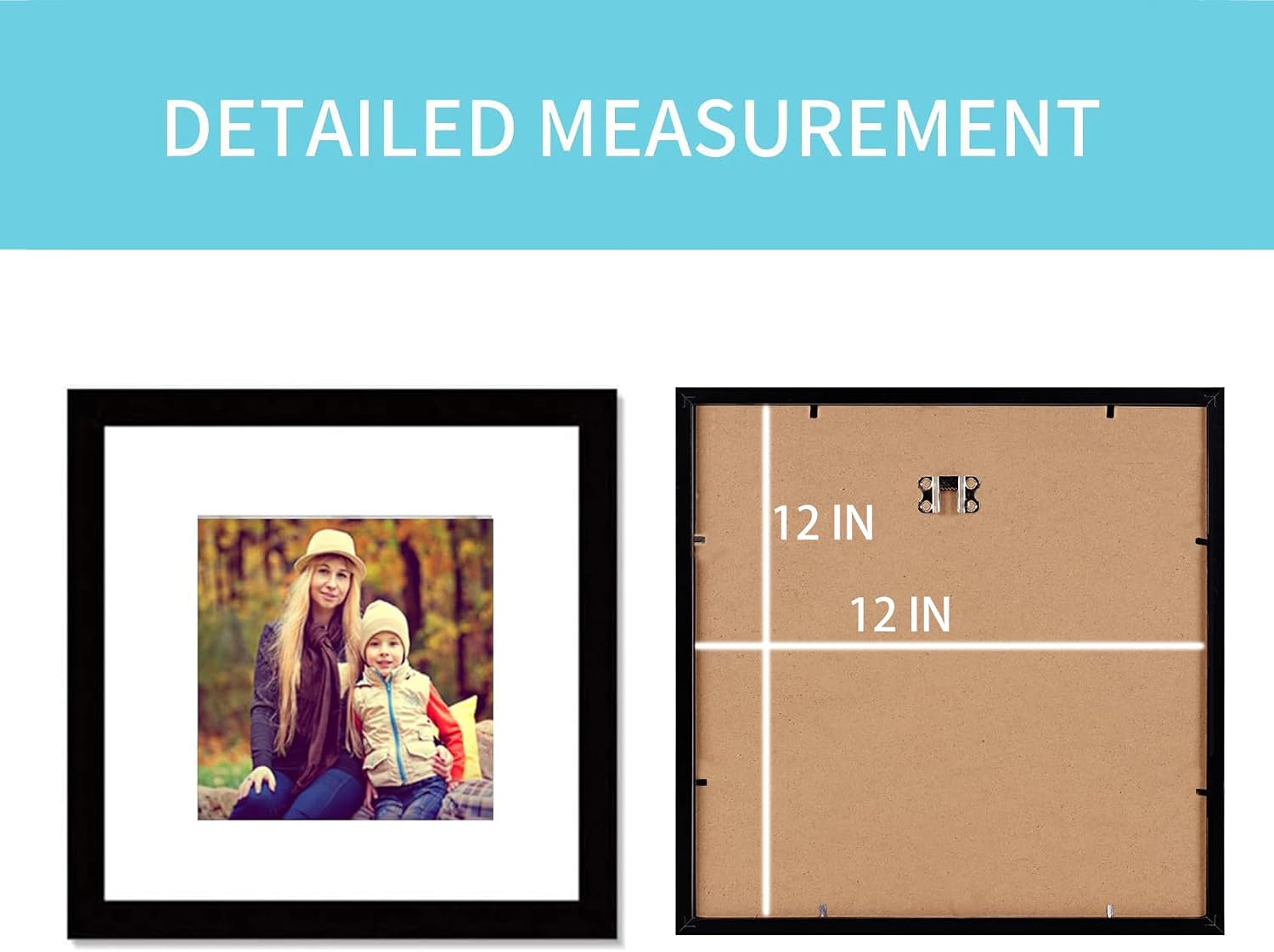 pojah 12x12 Black Picture Frame Set of 4,Wall Frames,HD Plexiglass