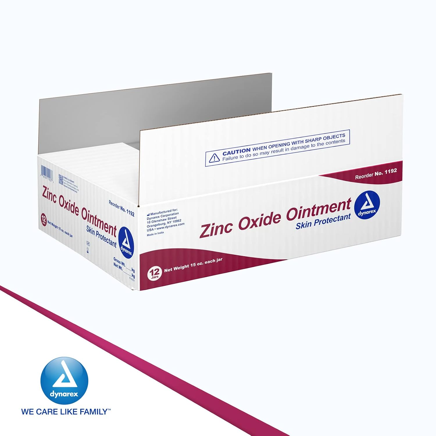Dynarex Zinc Oxide Ointment, Protective Skin Barrier Ointment, Soothes, Prevents, & Relieves Chaffed Skin, and Irritation, White