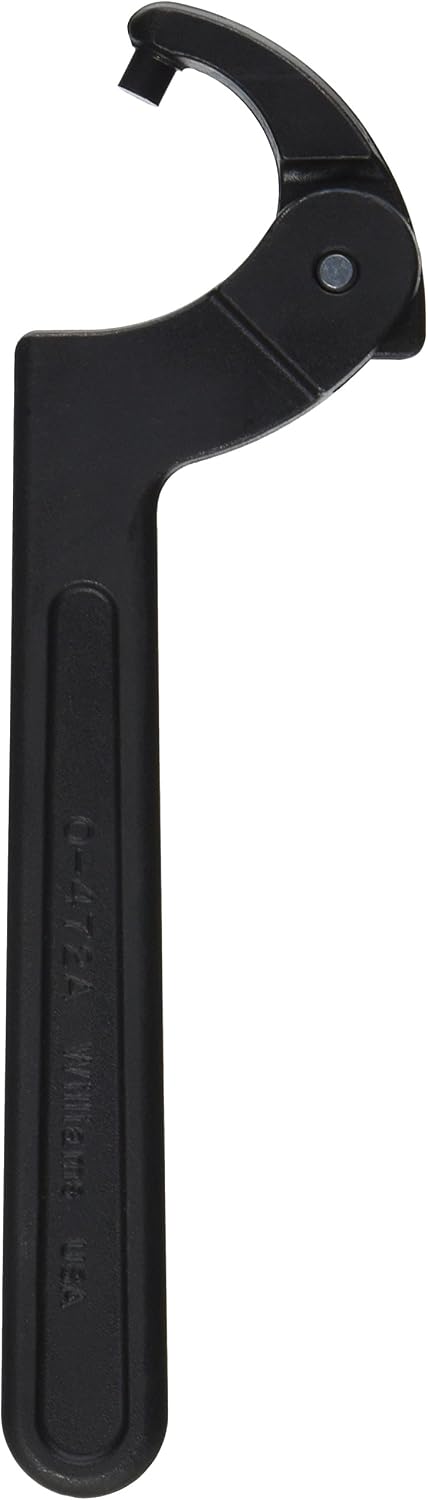 Williams JHW474 Adjustable Hook Spanner Wrench with Span Diameter of 2 to 4-3/4-Inch, Ideal for Adjusting Collars, Lock Nut Rings, and Bearings
