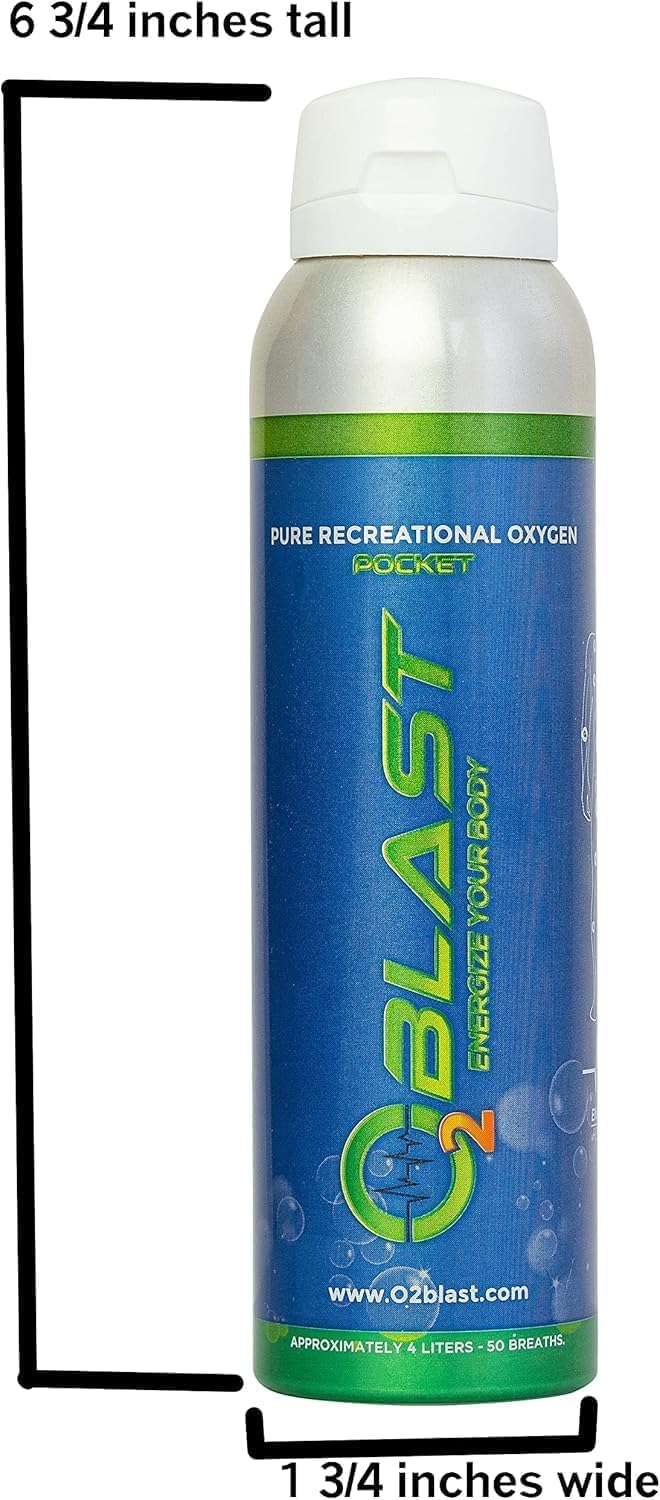 O2 Blast - 4L Portable Oxygen Can with Flip-Top Cap, Compact Design, 6-Pack