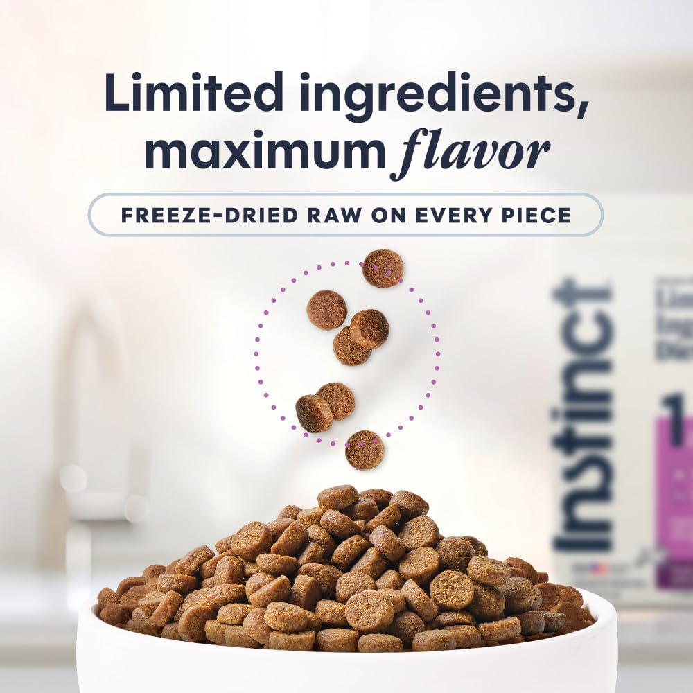 Instinct Limited Ingredient Diet Dry Cat Food, Real Rabbit, 4.5 lb. Bag | Single animal protein and vegetable recipe, raw-coated kibble, farm-raised rabbit, gentle on sensitive stomachs