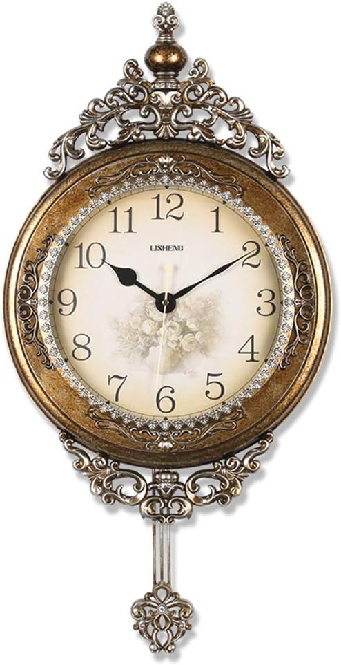 SHISEDECO 29.5" Large Vintage Antique Grandfather Pendulum Wall Clock, Blue