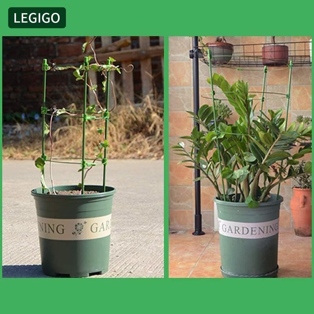 Legigo 3 Packs Plant Support Cages Tomato Cage for Garden- 18 Inch Adjustable Garden Cucumber Trellis Plant Stakes