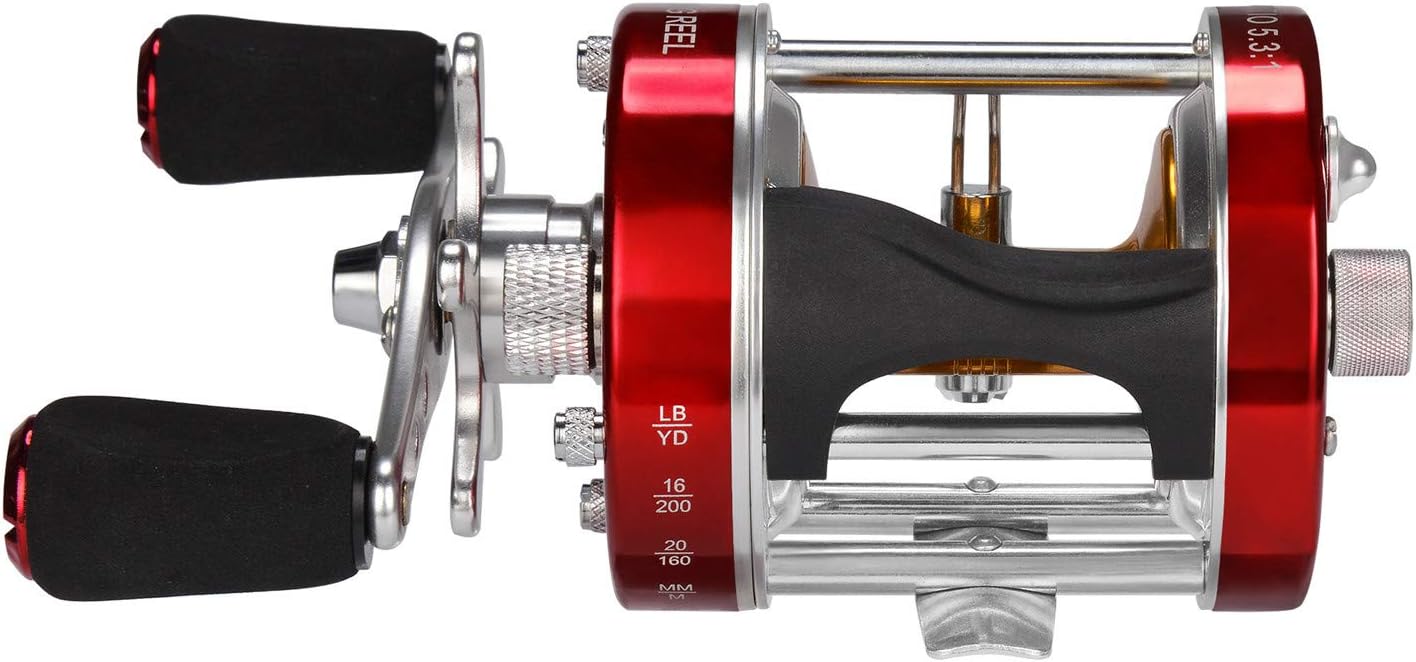 KastKing Rover Round Baitcasting Fishing Reels, Perfect Reel for Catfish | Max Drag: 30 lb, 4+1 BB, 22.8 oz, Reinforced Metal Body, Carbon Fiber Drag System, Oversized Non-Slip TPE Grips