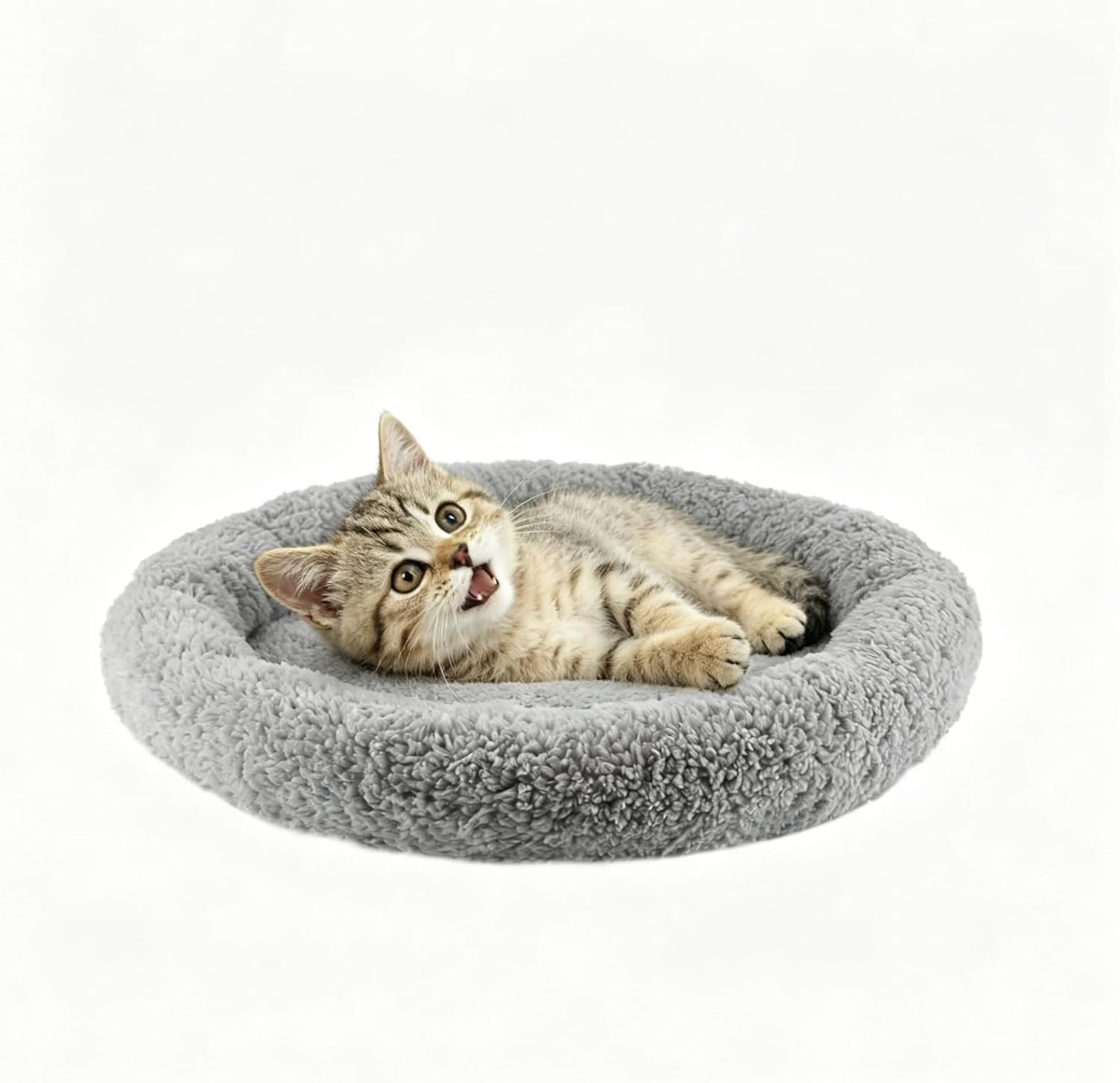 LESYPET Cat Bed for Indoor Cats, Soft Cat Cushion with Cat Pillow Around, Rectangle Kitten Pad Small Bed for Window Sill, 15'' x 10''