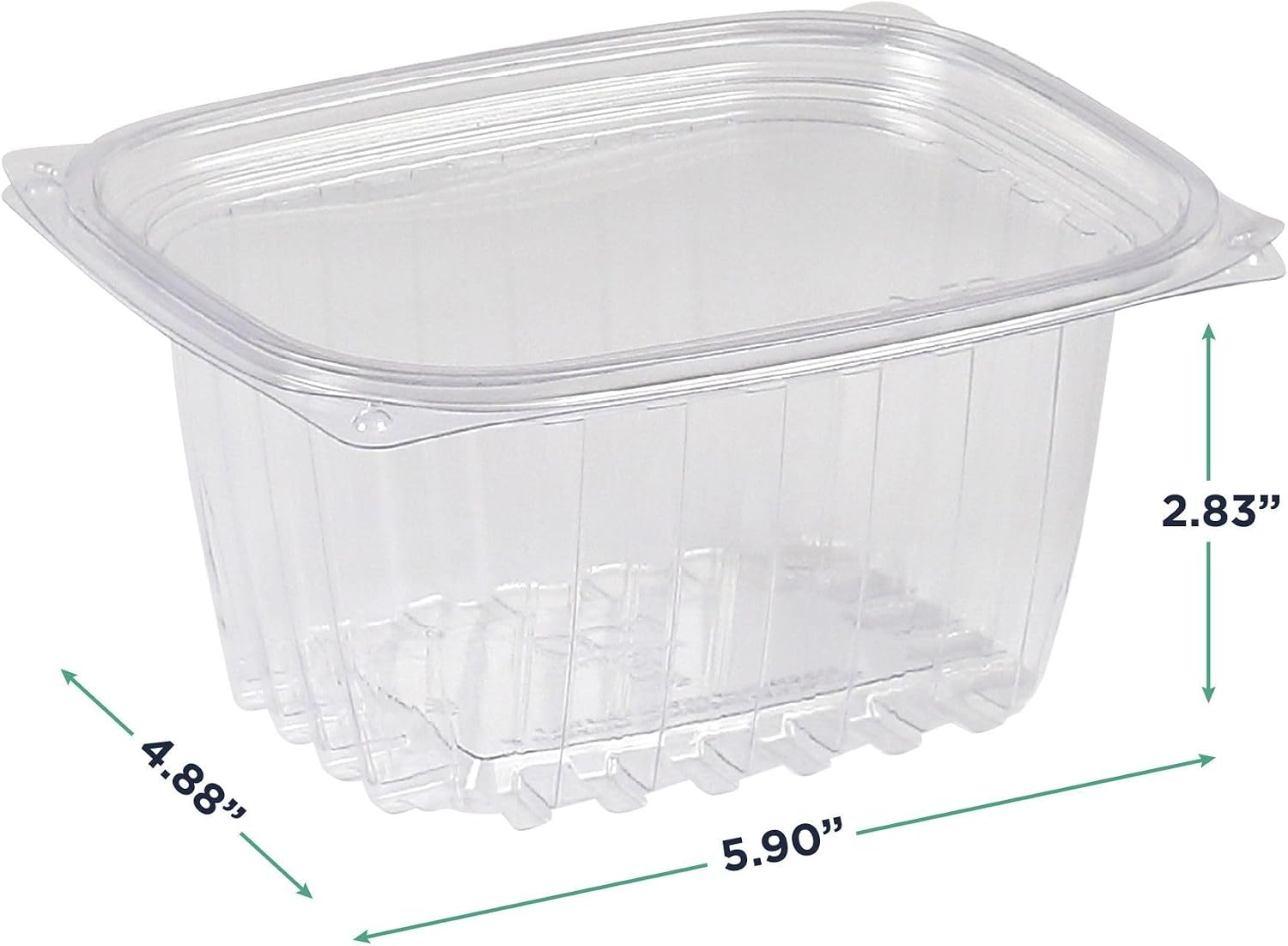Eco-Products EPRC32 Renewable & Compostable Rectangular Deli Containers - 32oz., 50 Per Pack (Case of 4 Packs), clear