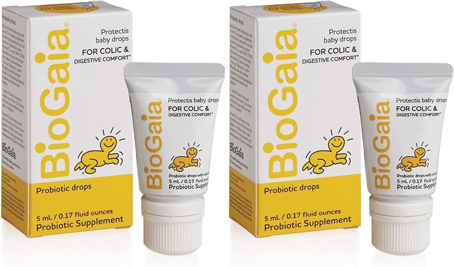 BioGaia Protectis Probiotic Drops for Baby (Children) Colic 5ml Safe & Effective - Pack 2 x 5 ml by Pediact