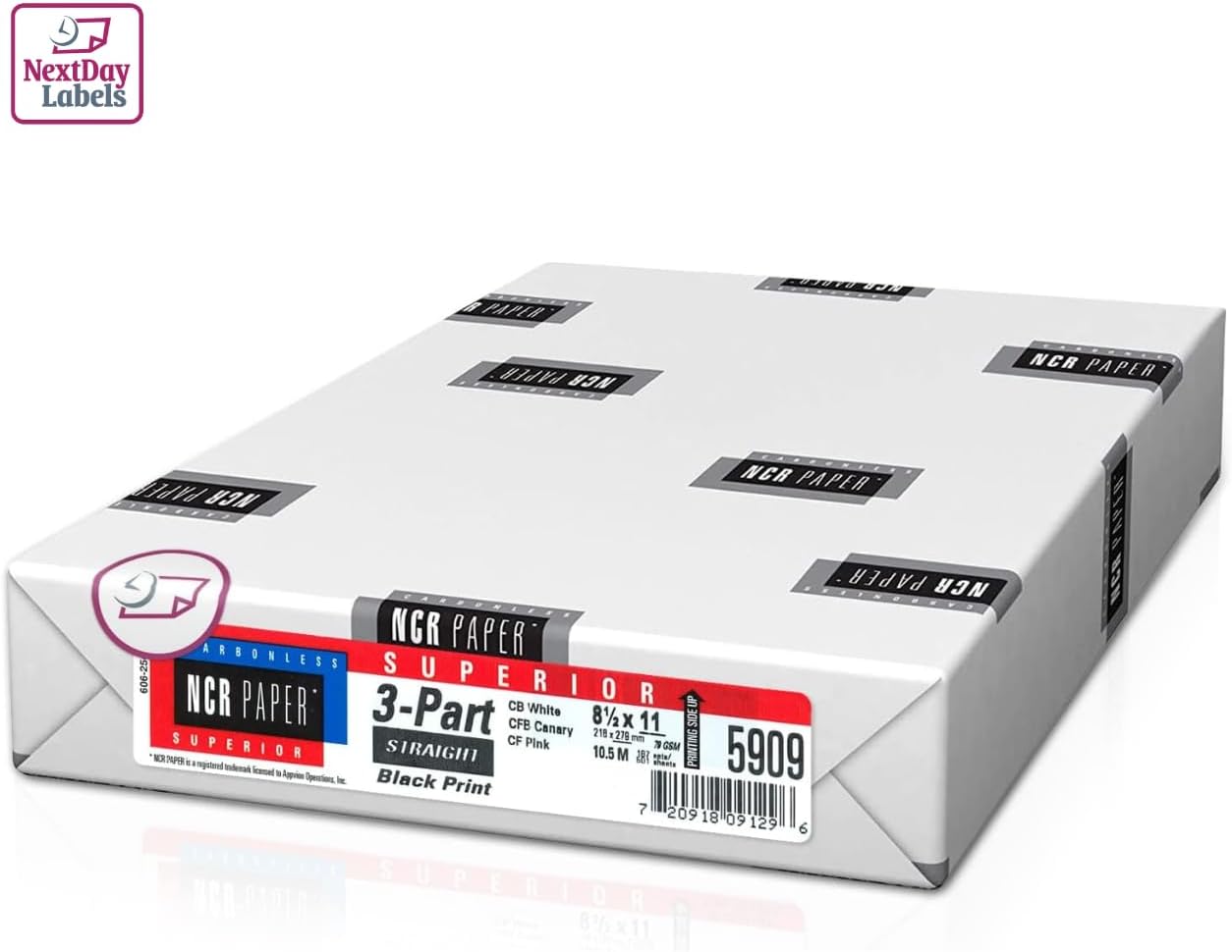 NextDayLabels Carbonless NCR Paper, 2 Part Reverse #5887, 8.5" x 11"