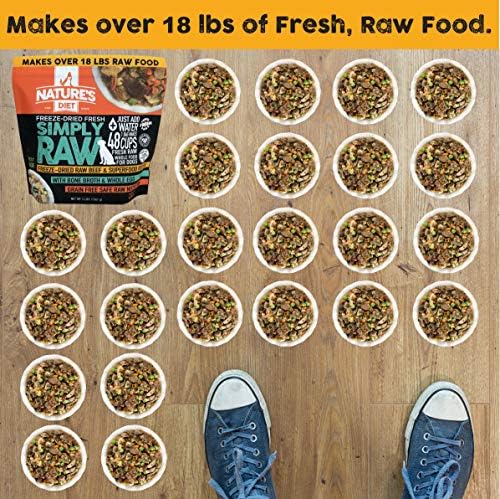 Nature's Diet Simply Raw Freeze-Dried Whole Food Meal - Makes 18 Lbs Fresh Food with Muscle, Organ, Bone Broth, Whole Egg, Superfoods