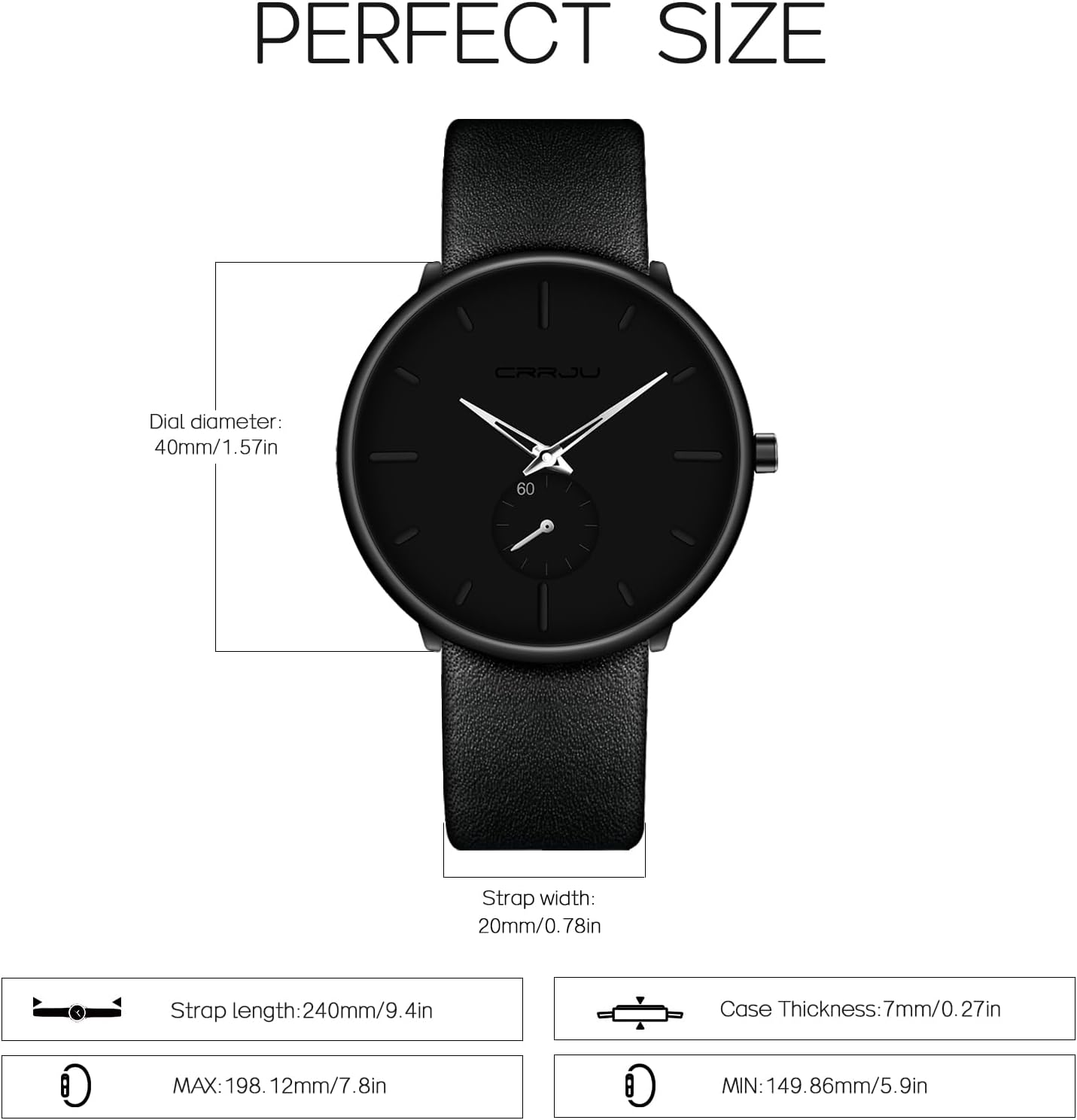 Mens Watches Ultra-Thin Minimalist Waterproof-Fashion Wrist Watch for Men Unisex Dress with Leather Band