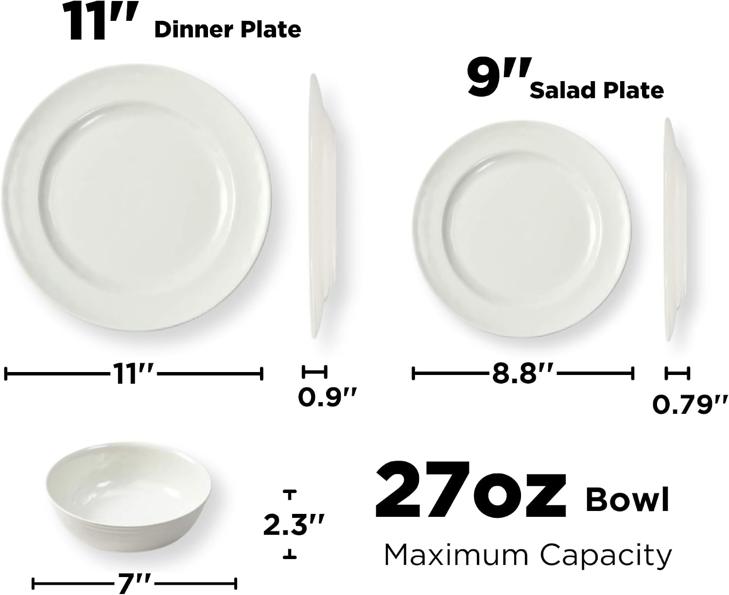 TP 18-Piece Dinnerware Set, Melamine Dishes Set with Bowls and Plates, Service for 6, Non-breakable Lightweight Dining Tableware, Teal