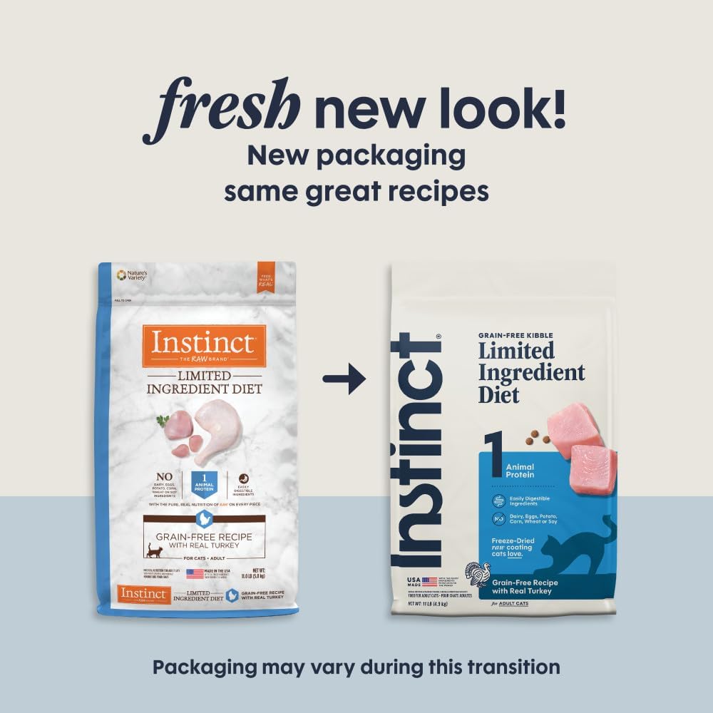Instinct Limited Ingredient Diet Dry Cat Food, Real Rabbit, 4.5 lb. Bag | Single animal protein and vegetable recipe, raw-coated kibble, farm-raised rabbit, gentle on sensitive stomachs