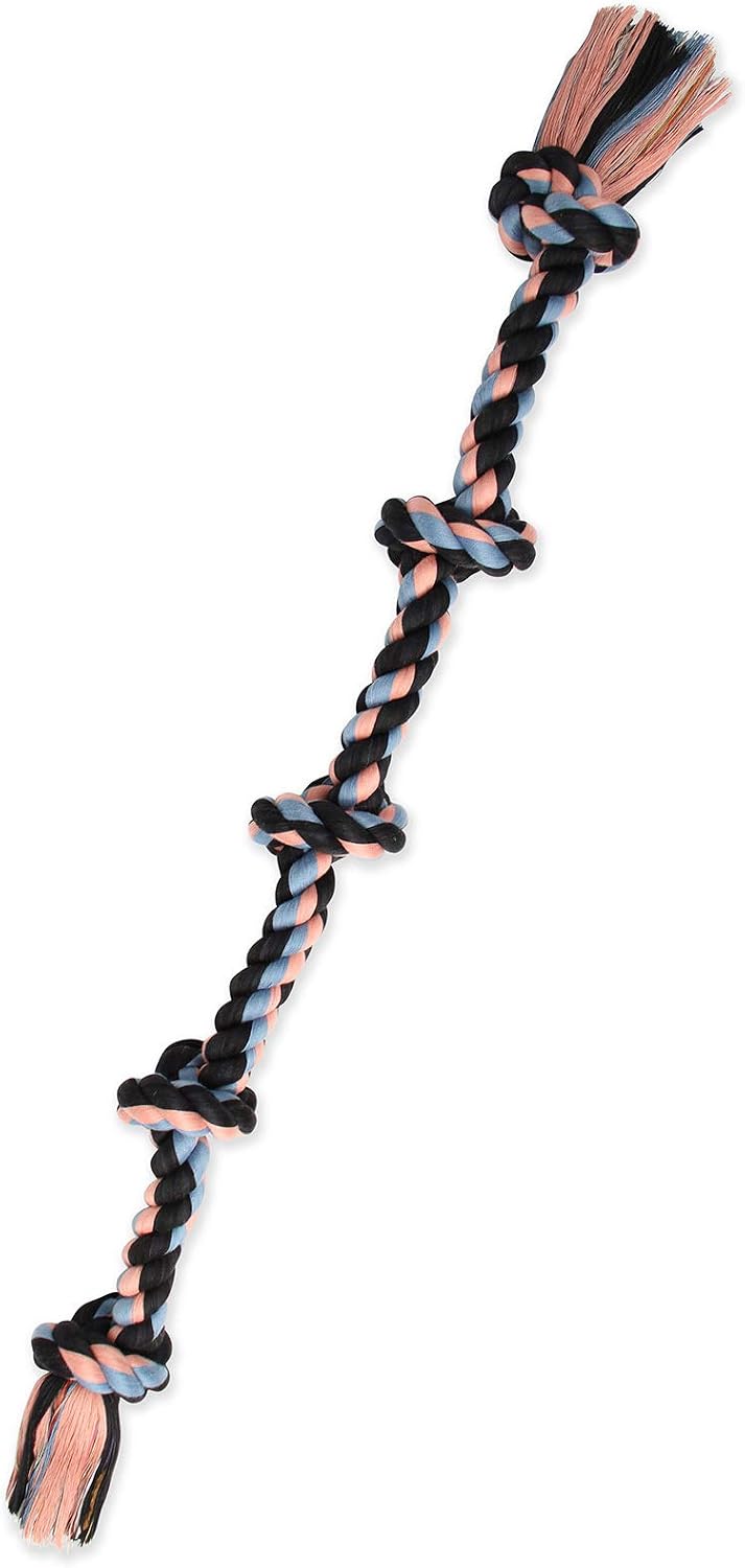 Mammoth Flossy Chews Color Rope Tug – Premium Cotton-Poly Tug Toy for Dogs – Interactive Dog Rope Toy – Tug Dog Chew Toy