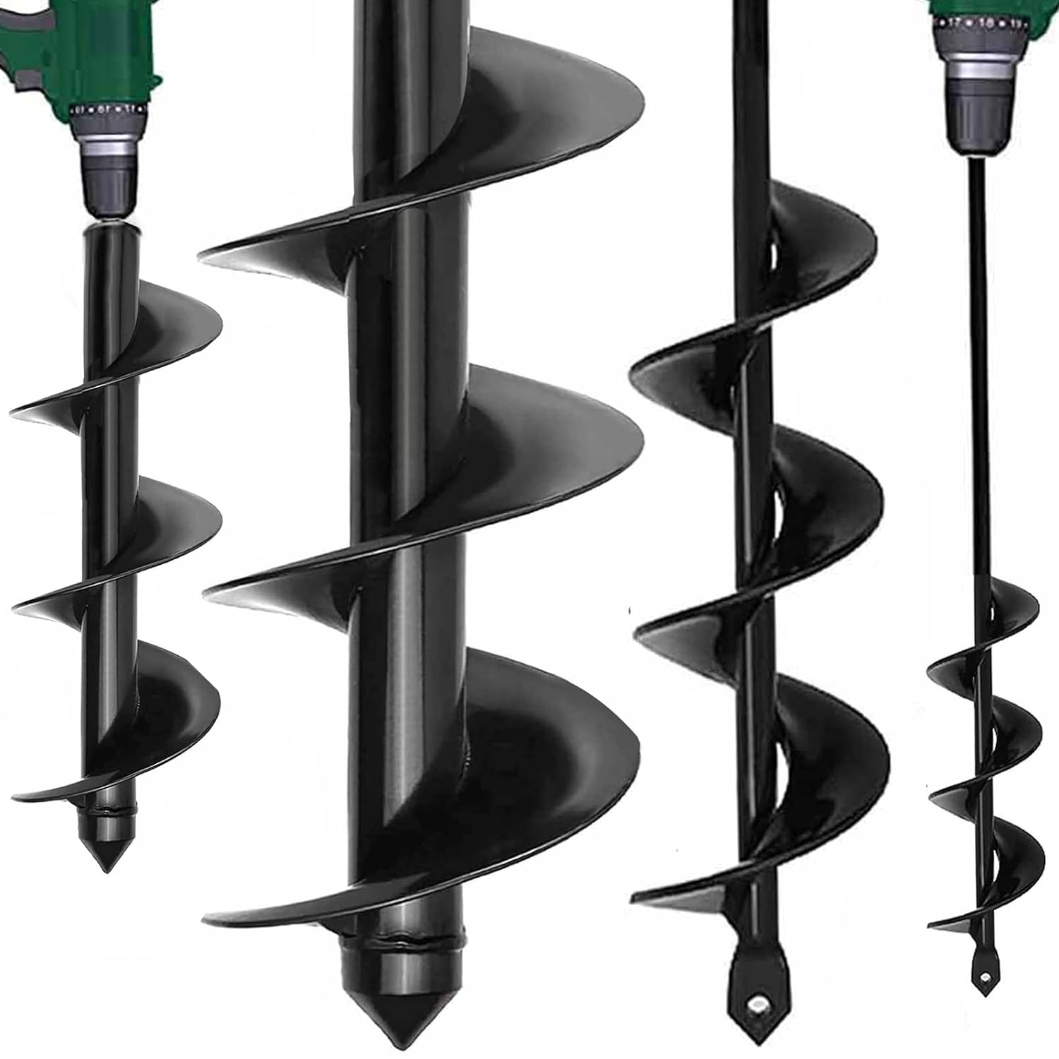 TCBWFY Auger Drill Bit for Planting 1.6x16.5inch Extended Length Garden Auger Spiral Drill Bit for Planting Bulbs Flowers,Post Hole Digger for 3/8”Hex Drill