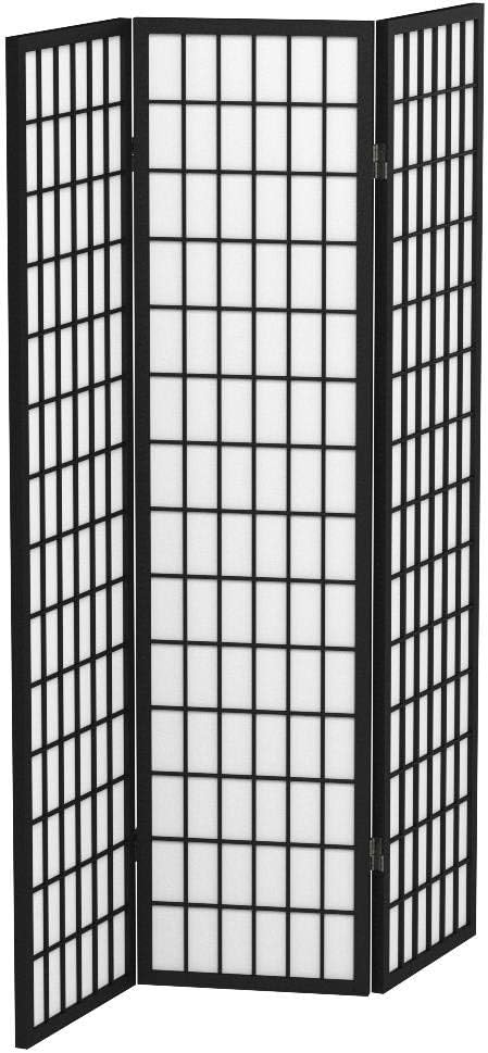 Red Lantern 6 ft. Tall Window Pane Shoji Screen - Walnut - 5 Panels