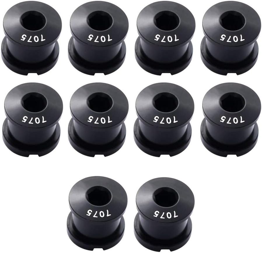 Saiper 10pcs M8 Single Bike Chainring Bolts 7075 Aluminum Alloy | Bicycle Crankset Nuts Chainwheel Screws Fit for Road, Mountain, BMX, MTB, Fixie