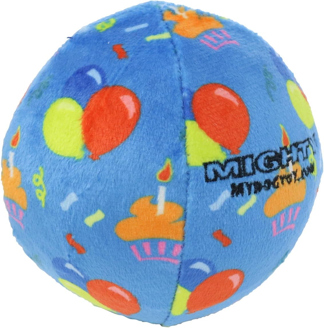MIGHTY Tuffy 2 Pack Medium Ball Dog Toy: Ultra Durable Plush Toy with Multiple Layers & Reinforced Seams, Washable and Floats, Vinyl Ball & Fleece