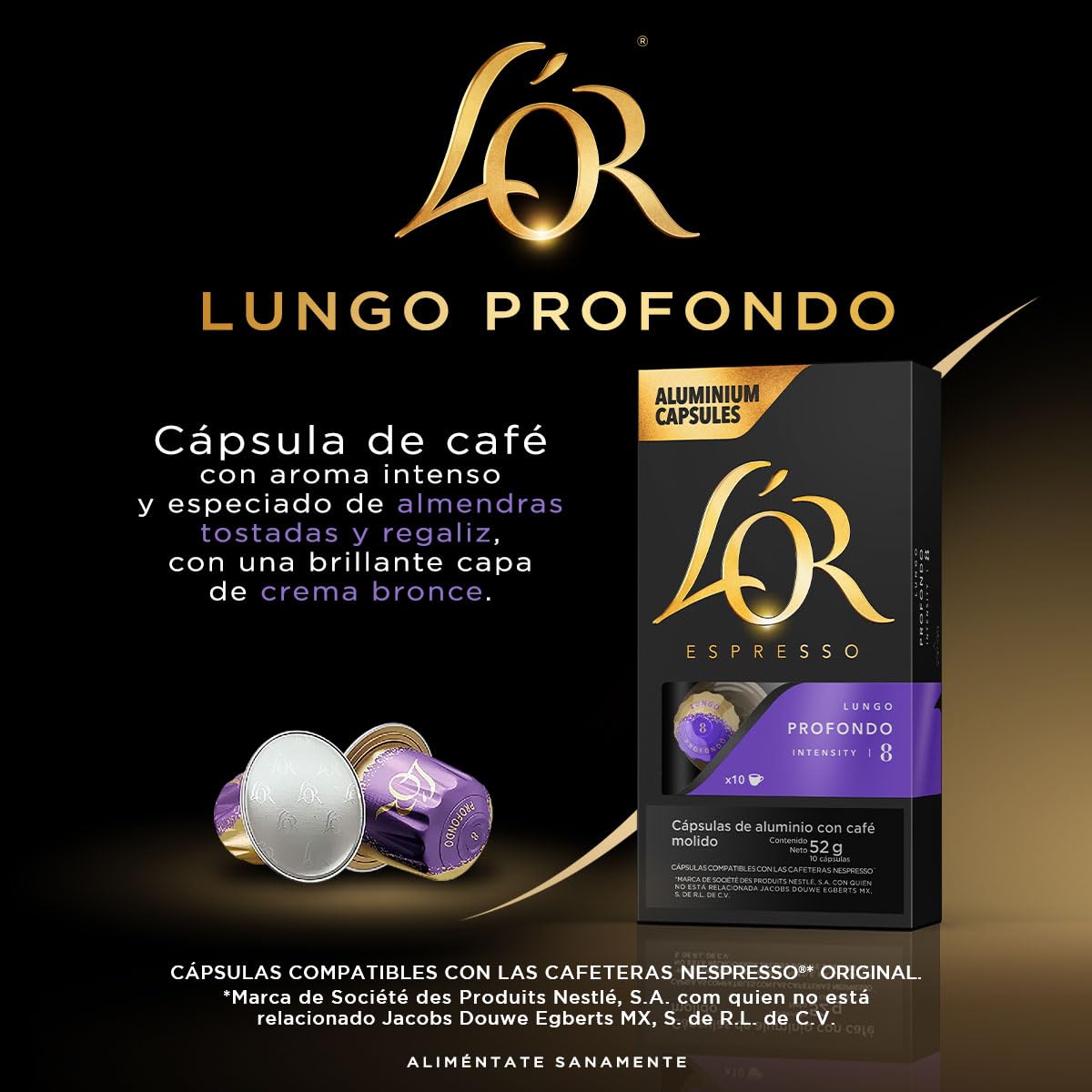 L'OR Espresso Capsules, Medium Roast, Chocolate, 10 Capsules