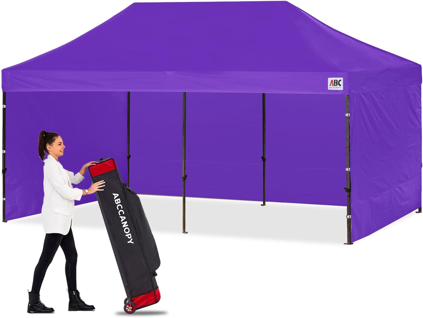 ABCCANOPY Heavy Duty Easy Pop up Canopy Tent with Sidewalls 10x20, Turquoise
