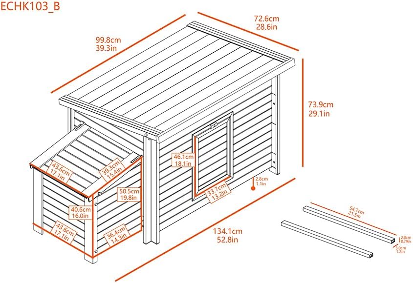 New Age Pet ECOFLEX Fontana Chicken Coop, Urban Barn for 2 to 3 Chickens, Easy Assembly, Eco Friendly & Durable, Tan