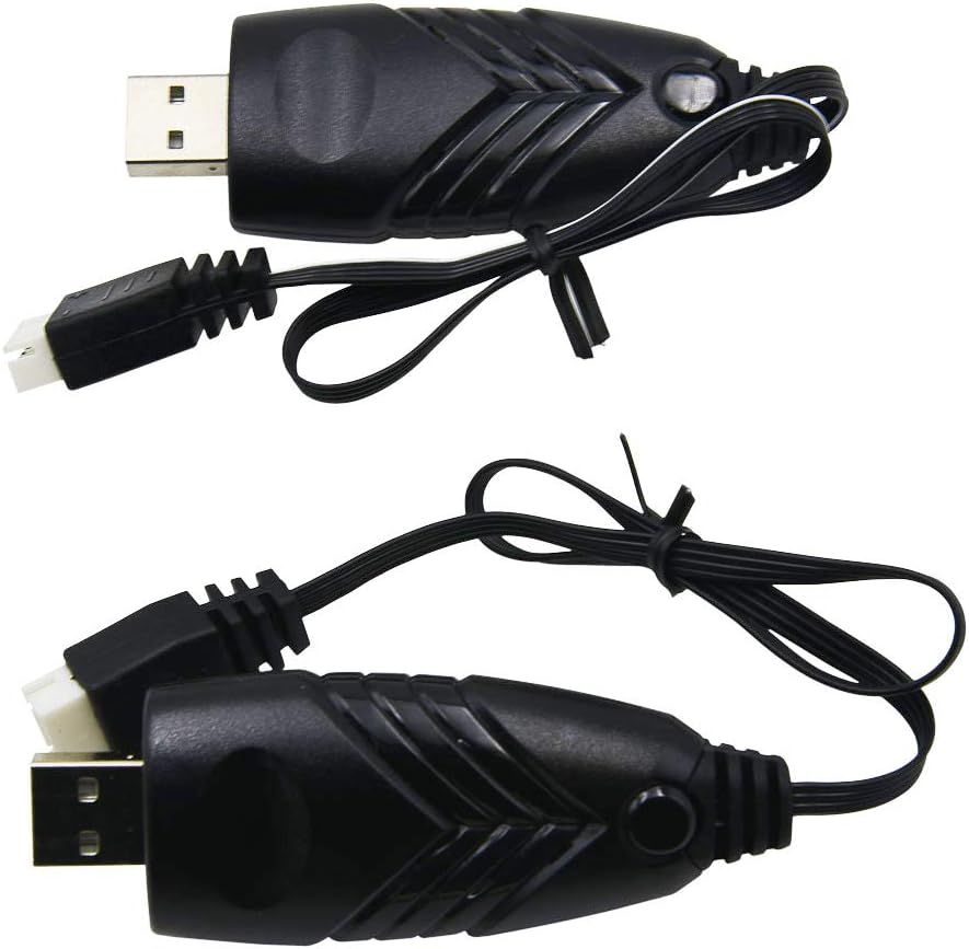 Blomiky 2 Pack 3S 1.5A Lithium Charger Cable Suitable for RC Car Boat Airplane Drone Airsoft 3 Cell Lipo Battery / 11.1V USB New 2