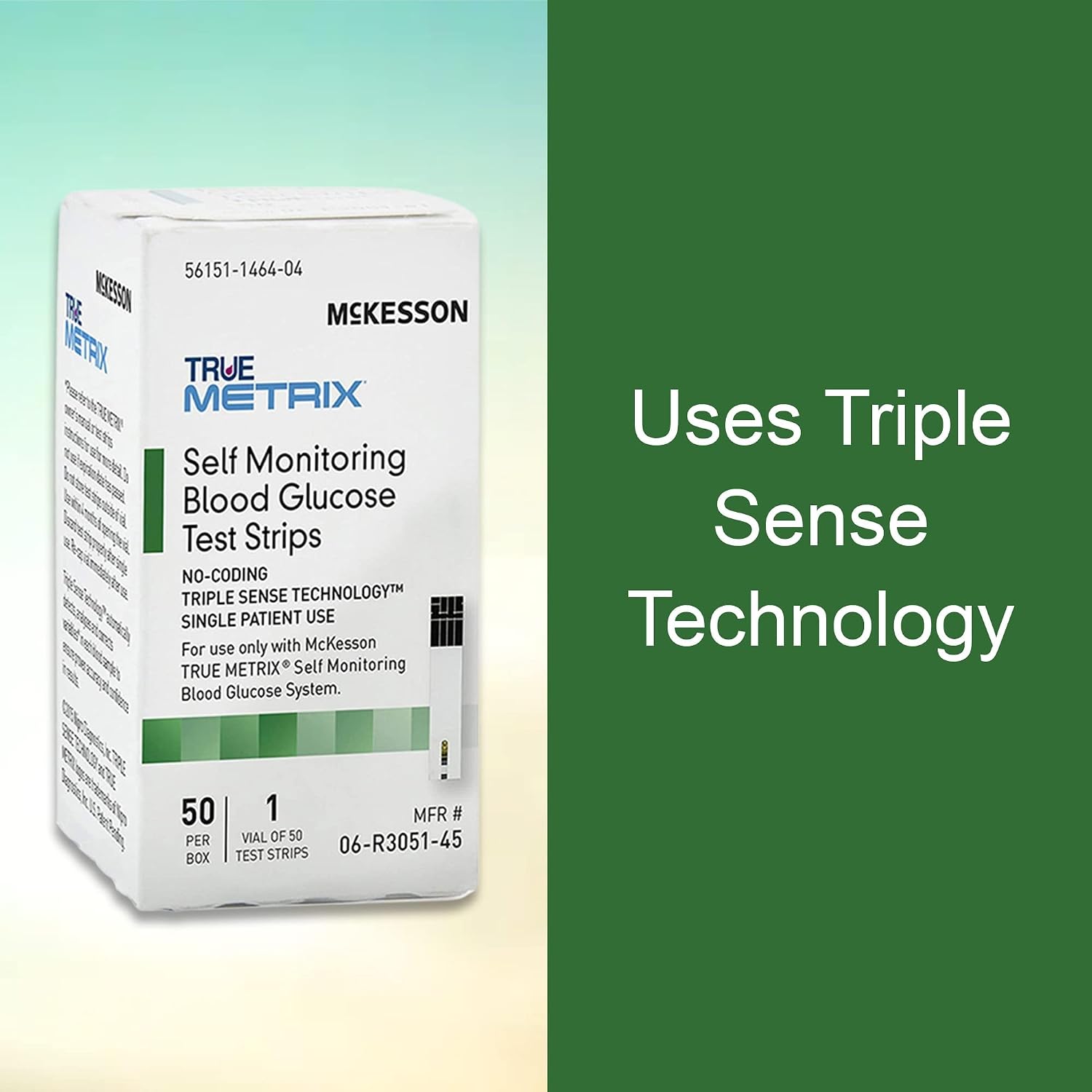 McKesson True METRIX Blood Glucose Test Strips for Diabetes, 50 Strips | Accurate Blood Sugar Monitor, Easy-to-Use with Glucose Meter, Portable, Reliable Diabetes Testing Kit