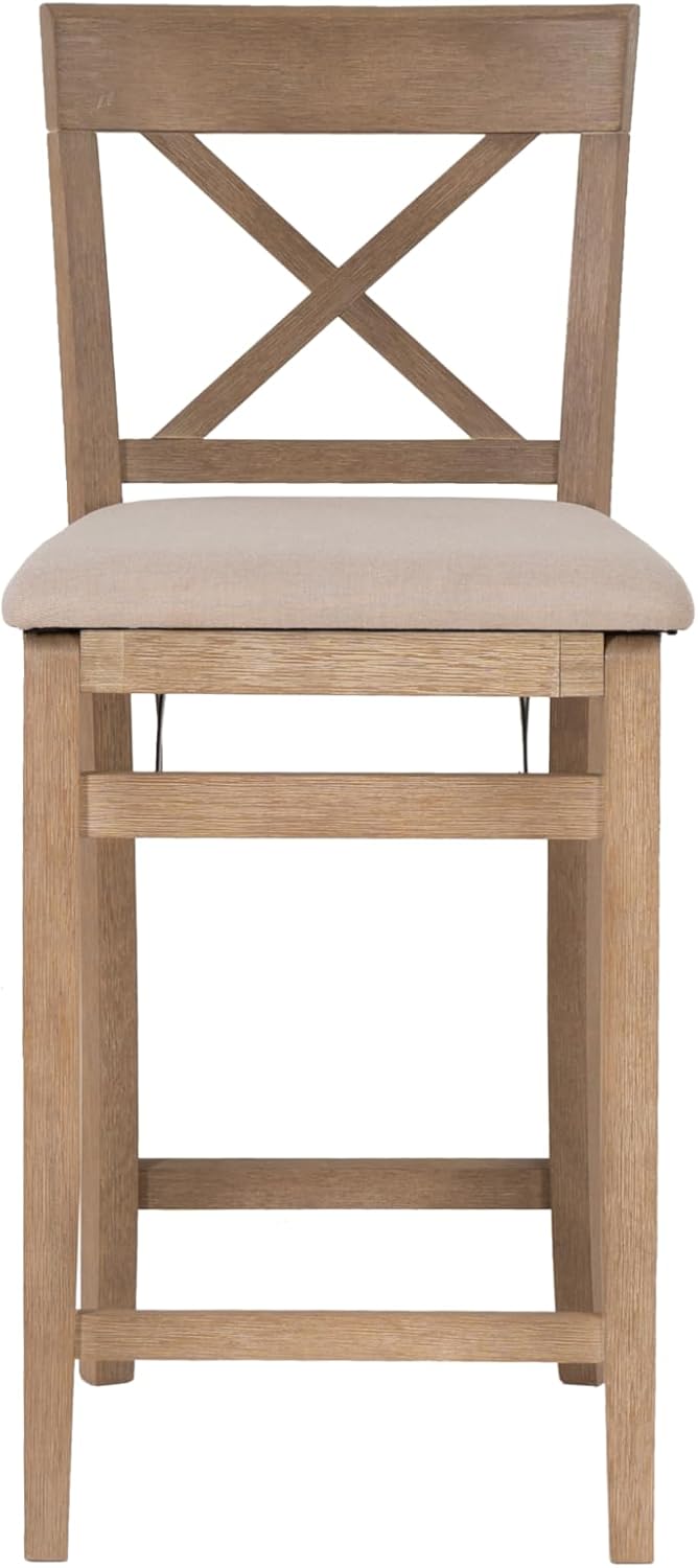 Linon Triena X Back Folding Counter Stool, Brown