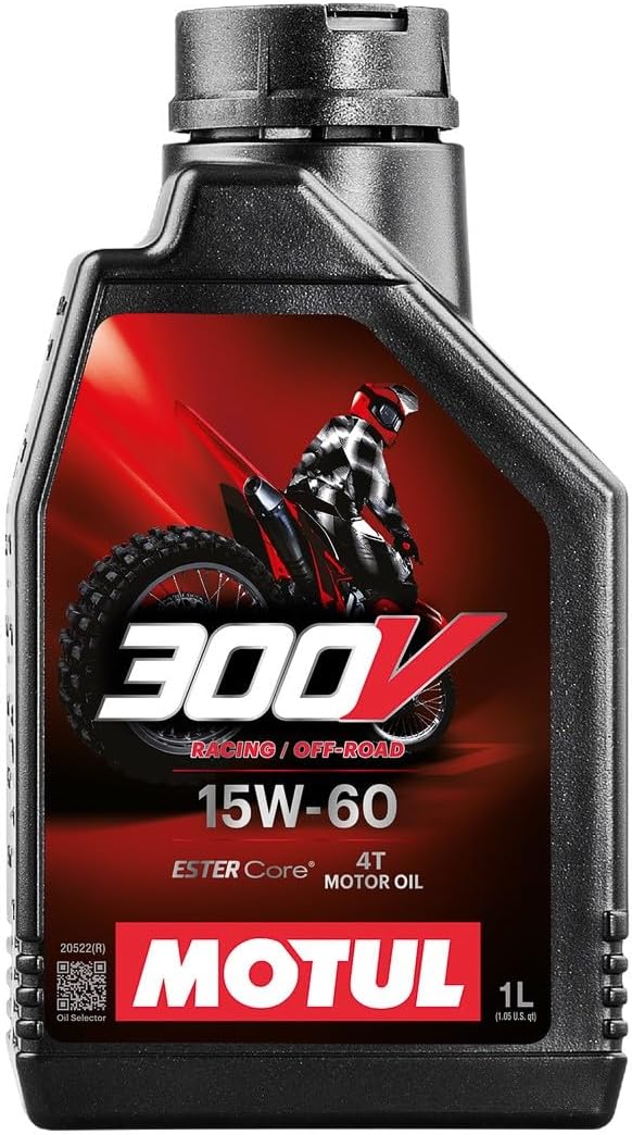 Motul 300V Factory Line Off-Road 5W-40 4T Full Synthetic Racing Motorcycle Oil | ESTER Core Engine Lubricant, JASO MA2 Wet Clutch Compatible, 4-Stroke Dirt Bike ATV UTV Gearbox Protection 4L