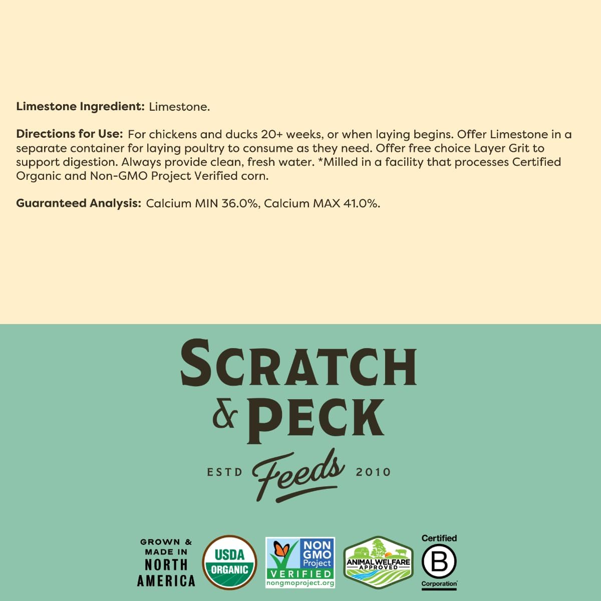 Scratch and Peck Feeds | Oyster Shell Chickens & Ducks | 4 lb Pouch | Essential Calcium Supplement for Eggshell Strength and Hen Health, All Natural, Sustainably Sourced