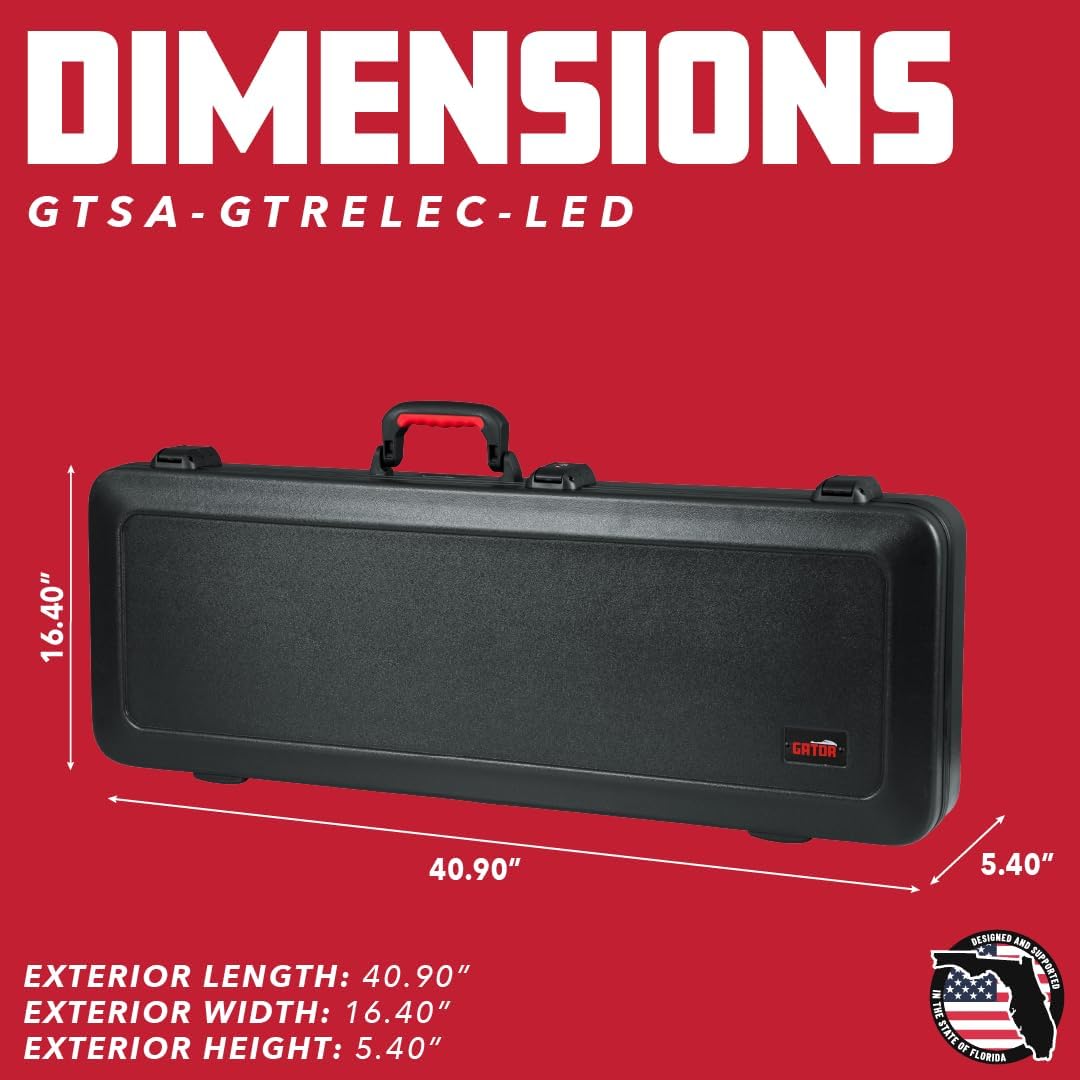 Gator Cases Molded Flight Case For SG Style Double Cut Away Guitars With TSA Approved Locking Latch, (GTSA-GTRSG)