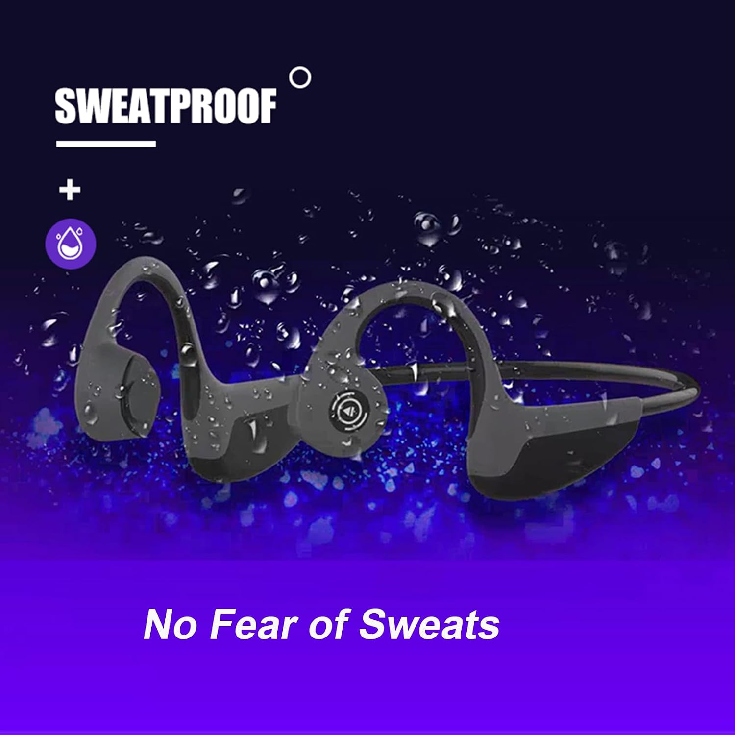 Bone Conduction Headphones Bluetooth 5.0 Open Ear Wireless Titanium HiFi Stereo with Mic Sweatproof Sports Headphones for Running Driving Cycling