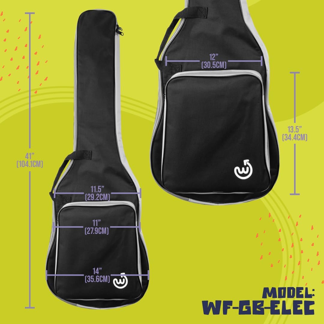 Wayfinder Standard Lightweight Electric Guitar Gig Bag (WF-GB-ELEC) | Travel Friendly with Adjustable Backpack Straps and Spacious Accessory Pocket
