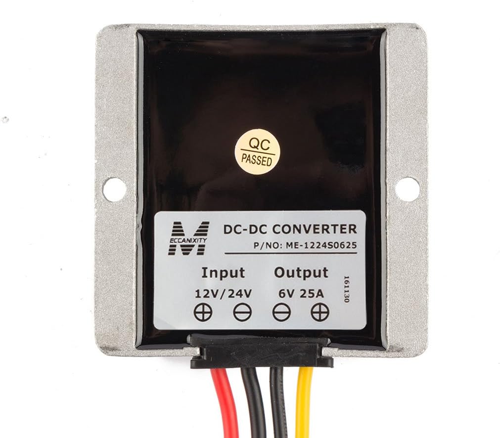 uxcell Power Converter Regulator DC12V/24V to DC6V 25A 150W Waterproof Voltage Convert Transformer