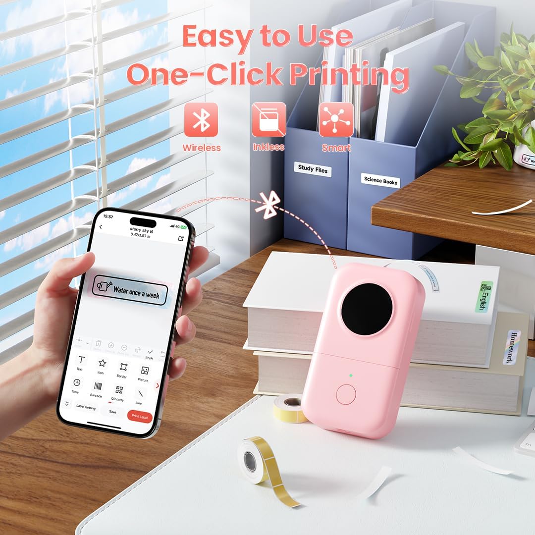 Phomemo Label Maker, D30 Bluetooth Mini Label Maker Machine with Tape