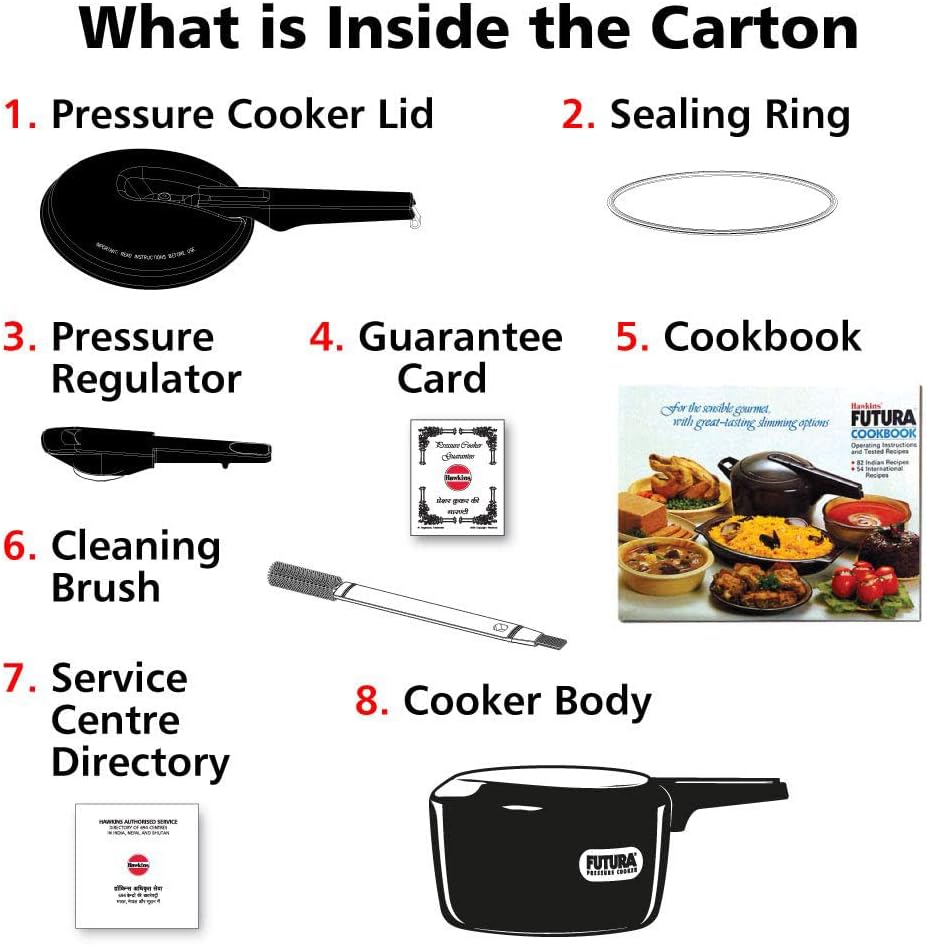 Hawkins Futura 5 Litre Pressure Cooker, Hard Anodised Inner Lid Pressure Cooker, Pan Cooker, Black (FP50)
